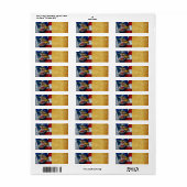 Étiquette Drapeau américain du loup d'aigle chauve (Feuille entière)