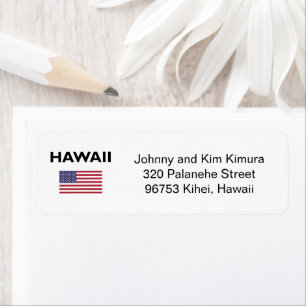 Étiquette Drapeau américain Hawaii couleurs claires