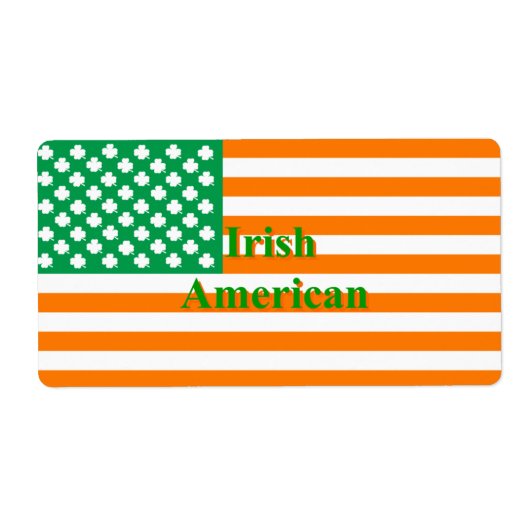 Étiquette Drapeau américain irlandais (Devant)