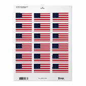 Étiquette Drapeau Américain Magiquement Drapeau (Feuille entière)