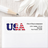 Étiquette Drapeau américain patriote (En situation)