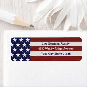 Étiquette Drapeau américain patriotique États-Unis Étoiles e