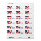 Étiquette Drapeau américain patriotique heureux 4 juillet pe (Feuille entière)