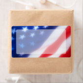 Étiquette Drapeau américain patriotique vide (En situation)