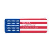 Étiquette Drapeau américain Rouge Blanc Bleu Étoiles Grandes (Devant)