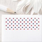 Étiquette Drapeau américain rouge et drapeau bleu étoiles (En situation)