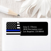 Étiquette Drapeau américain style police (En situation)