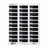 Étiquette Drapeau américain style police (Feuille entière)