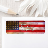 Étiquette Drapeau américain texturé Grunge (En situation)