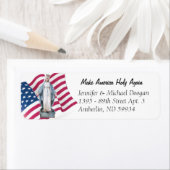 Étiquette Drapeau américain Vierge Marie Religieuse (En situation)