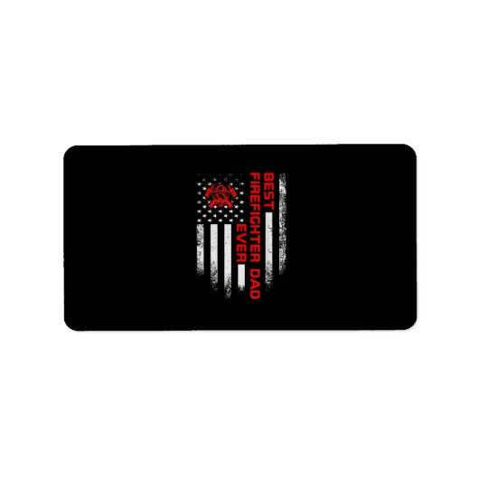 Étiquette Drapeau américain Vintage Mens Best Firefighter (Devant)