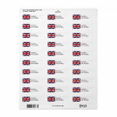 Étiquette Drapeau Angleterre 3 (Feuille entière)