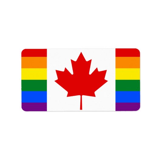 Étiquette Drapeau arc-en-ciel du Canada (Devant)