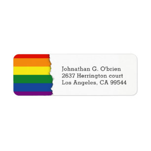 Étiquette Drapeau arc-en-ciel LGBT   Adresse de retour