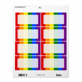 Étiquette Drapeau arc-en-ciel pour Gay pride LGBT (Feuille entière)
