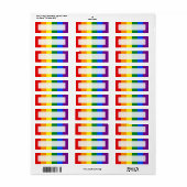 Étiquette Drapeau arc-en-ciel pour Gay pride LGBT (Feuille entière)