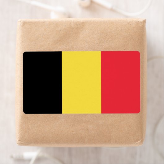 Étiquette Drapeau Belgique (En situation)