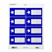 Étiquette Drapeau bleu Bonnie (Feuille entière)