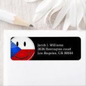 Étiquette Drapeau Brillant rond Tchèque Rep. (En situation)