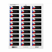 Étiquette Drapeau Brillant rond Tchèque Rep. (Feuille entière)