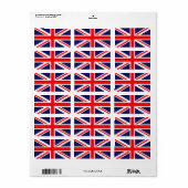 Étiquette Drapeau britannique (Feuille entière)