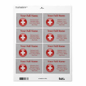 Étiquette Drapeau Buble Suisse (Feuille entière)