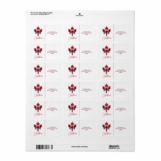 ÉTIQUETTE DRAPEAU CANADIEN INSPIRÉ (Feuille entière)