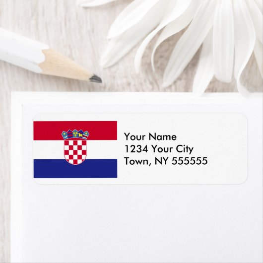 Étiquette Drapeau Croatie (En situation)
