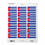 Étiquette Drapeau Cuba (Feuille entière)
