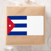 Étiquette Drapeau Cuba (En situation)