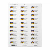 Étiquette Drapeau d'agitation ukrainien-américain (Feuille entière)