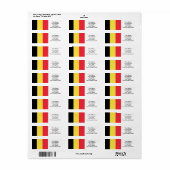 Étiquette Drapeau de Belgique (Feuille entière)