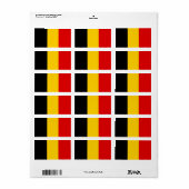 Étiquette Drapeau de Belgique (Feuille entière)