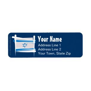 Étiquette Drapeau de brosse de l'Israël