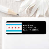 Étiquette Drapeau de Chicago (En situation)