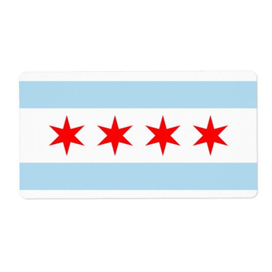 Étiquette Drapeau de Chicago (Devant)