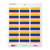 Étiquette Drapeau de Colombie (Feuille entière)