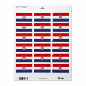 Étiquette Drapeau de Croatie (Feuille entière)