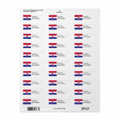 Étiquette Drapeau de Croatie (Feuille entière)