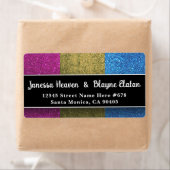 Étiquette Drapeau de fierté gay pansexuel couleurs paillette (En situation)