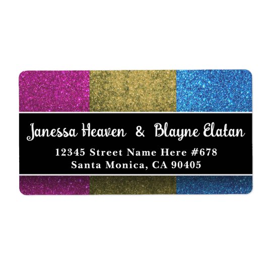 Étiquette Drapeau de fierté gay pansexuel couleurs paillette (Devant)