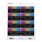 Étiquette Drapeau de fierté gay pansexuel couleurs paillette (Feuille entière)