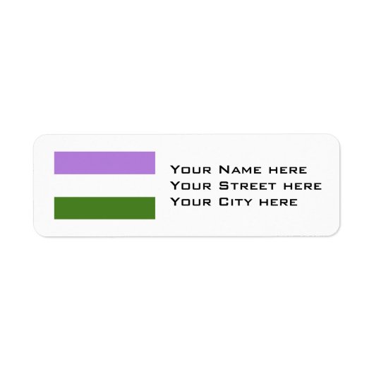 Étiquette Drapeau de fierté genderqueer (Devant)