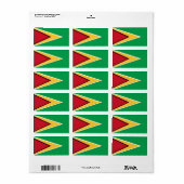 Étiquette Drapeau de Guyana (Feuille entière)