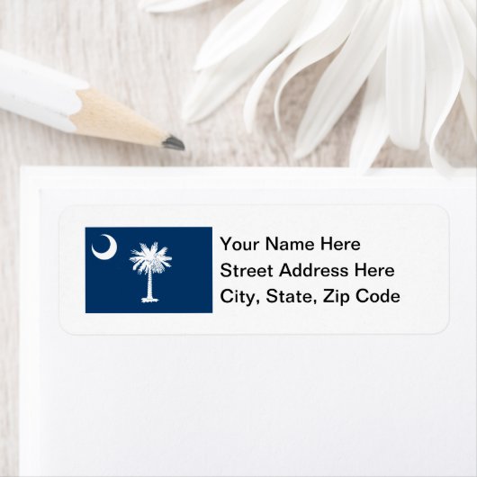 Étiquette Drapeau de la Caroline du Sud (En situation)