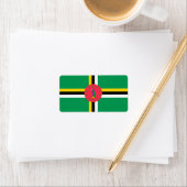 Étiquette Drapeau de la Dominique (En situation)
