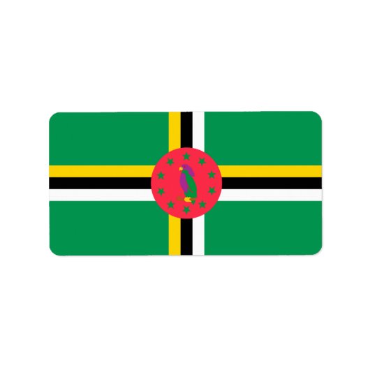 Étiquette Drapeau de la Dominique (Devant)