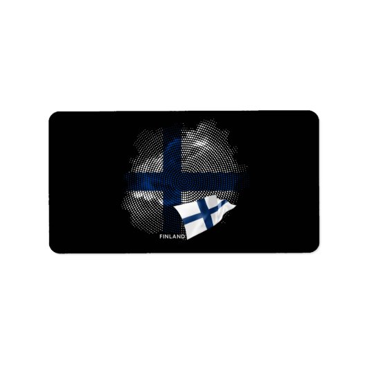 Étiquette Drapeau de la Finlande (Devant)