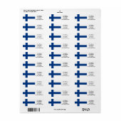 Étiquette Drapeau de la Finlande (Feuille entière)