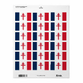 Étiquette Drapeau de la France libre (Feuille entière)